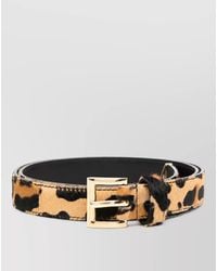 Prada - Leopard-Panel Leather Belt - Lyst