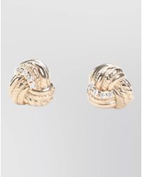 Bottega Veneta - Crystal-Embellished Knotted Stud Earrings - Lyst