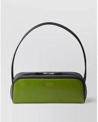 Prada - Smooth Leather Shoulder Bag With Top Handle - Lyst