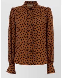 Valentino Garavani - Silk Shirt Polka Dot Cuffed Sleeves - Lyst
