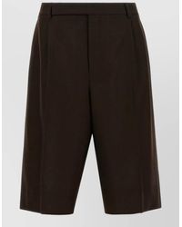 Saint Laurent - Wool Flannel Mid-Rise Straight-Leg Bermuda Shorts - Lyst