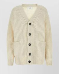 Ami Paris - Alpaca-Blend V-Neck Cardigan - Lyst
