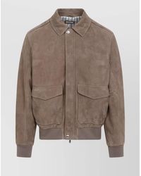 Brunello Cucinelli - Suede Leather Bomber Jacket - Lyst