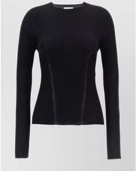 Lanvin - Cashmere Silk Wool Ribbed Sweater - Lyst