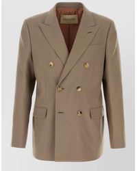 Valentino Garavani - Wool Blazer Double Breasted Notch Lapel - Lyst
