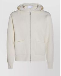 Lardini - Crewneck Sweater With Front Pockets And Hood - Lyst