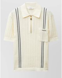 Versace - Jacquard Knit Cotton Short-Sleeve Polo Shirt - Lyst