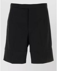 Prada - Cotton Bermuda Shorts Straight Cut Cuffed Hem - Lyst