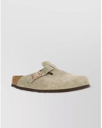 Birkenstock - Suede Leather Boston Slippers - Lyst