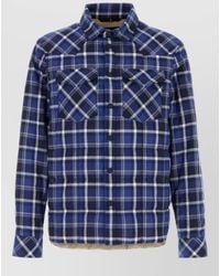 Moncler - Checked Stretch Cotton Shirt Long Sleeves - Lyst