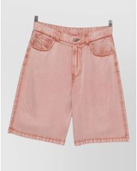 DIESEL - Belted Shorts Contrast Stitching Pockets Design - Lyst