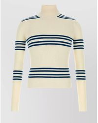 Prada - Embroidered Stripes Wool Sweater - Lyst