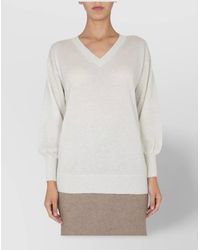Fabiana Filippi - Ribbed V-Neck Jumper - Lyst