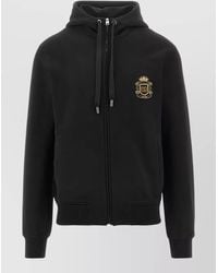 Dolce & Gabbana - Cotton Hoodie Heraldic Patch Drawstring Hood - Lyst