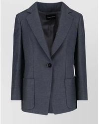 Giorgio Armani - Tailored Blazer Notched Lapel Design - Lyst