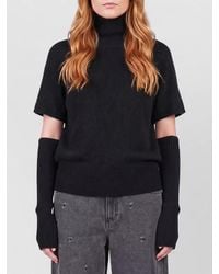 FEDERICA TOSI - Cashmere Wool Ribbed High-Neck Short-Sleeve Sweater - Lyst