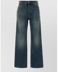 Miu Miu - High Waist Wide Leg Denim Trousers - Lyst