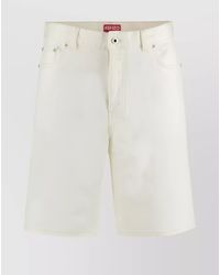 KENZO - Straight Leg Denim Shorts With Five Pockets - Lyst