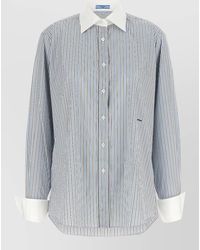 Prada - Striped Cotton Poplin Shirt - Lyst