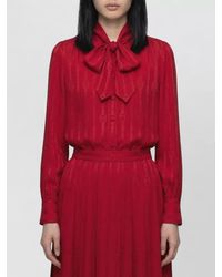 Gucci - Silk Tie-Neck Long-Sleeve Shirt - Lyst