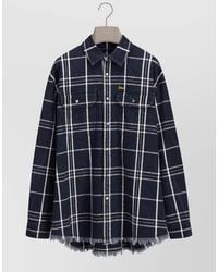 Dior - Denim Shirt Jacket Plaid Pattern Pockets Hem - Lyst
