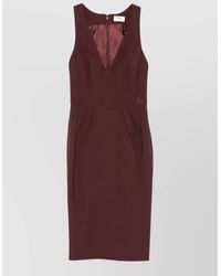 Elisabetta Franchi - Crepe Sheath Dress V Neck Fitted Waist - Lyst