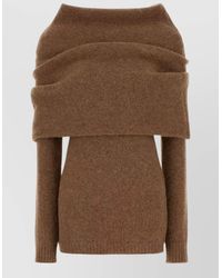 Entire studios - Wool Blend Off Shoulder Sweater Top - Lyst
