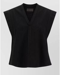 Lemaire - V Neck Belted Sleeveless Stitched Vest - Lyst