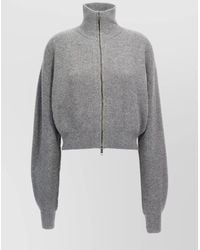 Max Mara - Short High Neck Ribbed Knit Sweater - Lyst