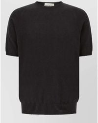 Ma'ry'ya - Ribbed Cotton Short-Sleeve Sweater - Lyst