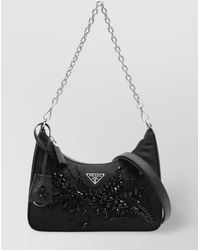 Prada - Re-Edition Crystal-Embellished Shoulder Bag - Lyst