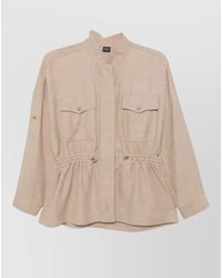 Fay - Band Collar Long Sleeve Fitted Jacket - Lyst