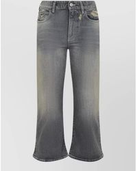 Balenciaga - Denim Mid-Rise Cropped Flared Trousers - Lyst