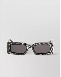 Gucci - Embellished Rectangular Frame Sunglasses With Dark Lenses - Lyst