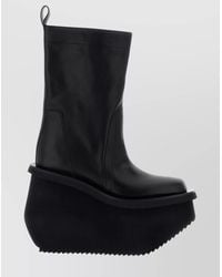 Rick Owens - Ankle Boots With Platform And Square Toe - Lyst