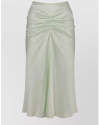 Victoria Beckham - Gathered Crepe Midi Skirt - Lyst