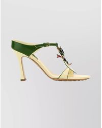Bottega Veneta - Open Toe Leather Rana Mules With Embellishments - Lyst