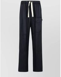 Dries Van Noten - Viscose Pants With Buttoned Pocket And Elastic Waistband - Lyst