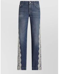 Dolce & Gabbana - Lace Jeans Five Pocket Straight Leg Trousers - Lyst