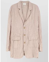 Alysi - Viscose Blazer Wrinkled Effect Notched Lapel - Lyst