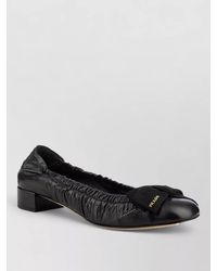 Prada - Ballerina Shoes Bow Accent Ruched Detailing - Lyst