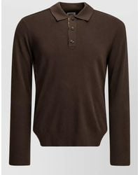 Burberry - Merino Wool Long-Sleeve Polo Sweater - Lyst