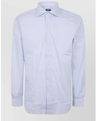 Barba Napoli - Long Sleeve Striped Cotton Neck Shirt - Lyst