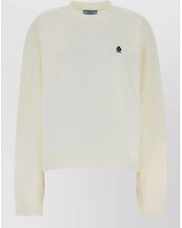 Prada - Cotton Crew Neck Sweatshirt Ribbed Hem Cuffs - Lyst