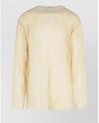 Dries Van Noten - 'Hen' Textured Cotton T-Shirt With Long Sleeves - Lyst