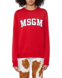 MSGM Felpa Logo - Rosso