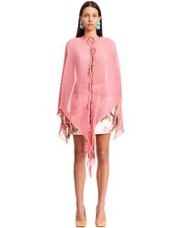 JW Anderson Plissé Pink Crepe Cape