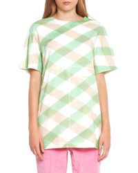 Eckhaus Latta Lattice Check Longline T-shirt - Green