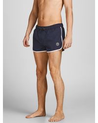 Heren Kleding voor voor Strandkleding voor Zwembroeken Jack & Jones Zwembroek Met All-over Motief Model crete in het Wit voor heren 