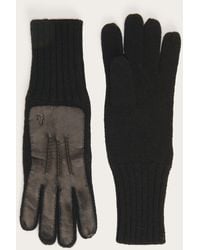 Frye Leather Patch Knit Glove - Black